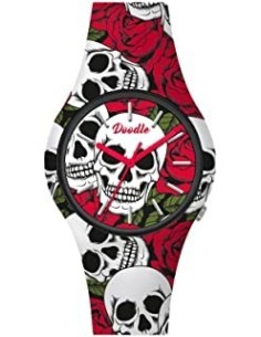 RELOJ DOODLE NEGRO CALAVERA42MM 2