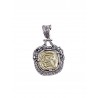 COLGANTE ALTANA ETRUSCO MONEDA PLATA Y BRONCE