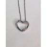 COLGANTE CORAZON ORO BLANCO Y DIAMANTES
