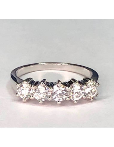 SORTIJA ORO BLANCO CON 5 DIAMANTES