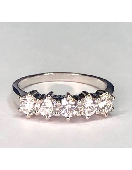 SORTIJA ORO BLANCO CON 5 DIAMANTES