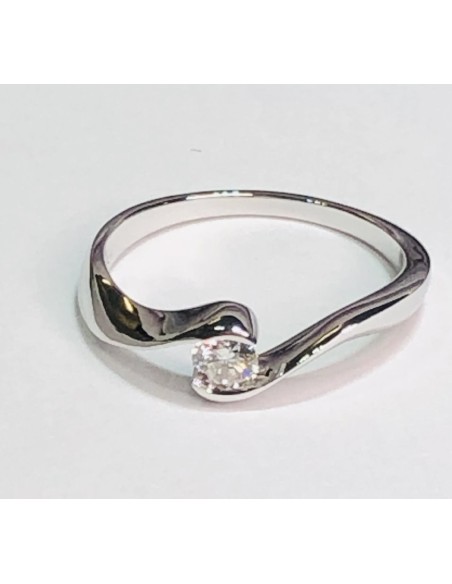 SOLITARIO ORO BLANCO Y DIAMANTE