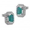 PENDIENTES ORO BL , BRILLANTES Y ESMERALDAS