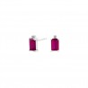 PENDIENTES AMELIA ORO BLANCO RUBI Y BAGUETTES