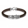 PULSERA PLATA DE PALO Y CUERO