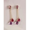 PENDIENTES ORO CON AMATISTA Y TURMALINA
