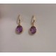 PENDIENTES AMATISTA Y ORO OVAL 