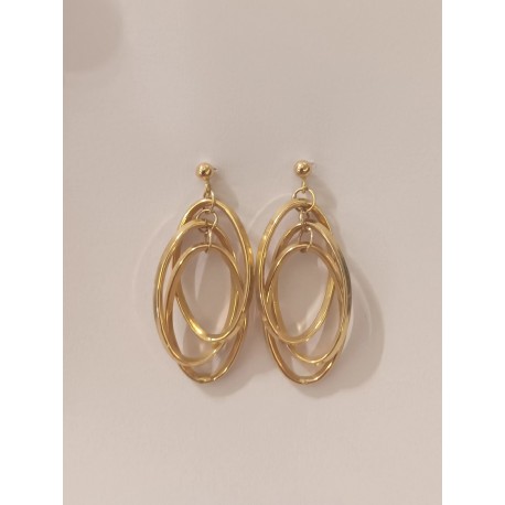 PENDIENTES ORO 3 AROS ENTRELAZADOS