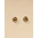 PENDIENTES ORO NUDO BICOLOR