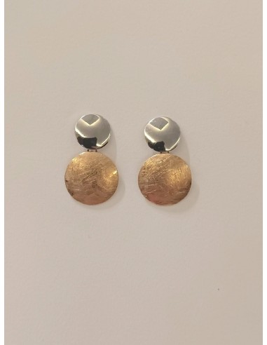 PENDIENTES REDONDOS  ORO ROSA Y BLANCO