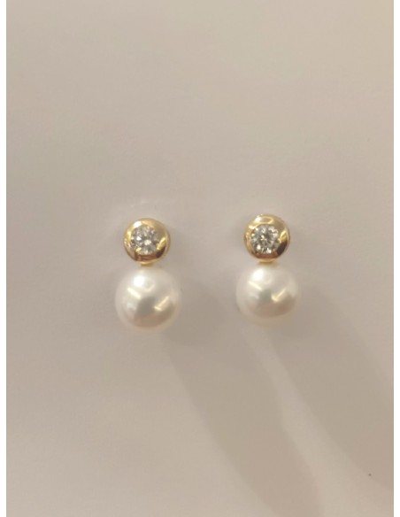 PENDIENTES ORO CON PERLAS TU Y YO