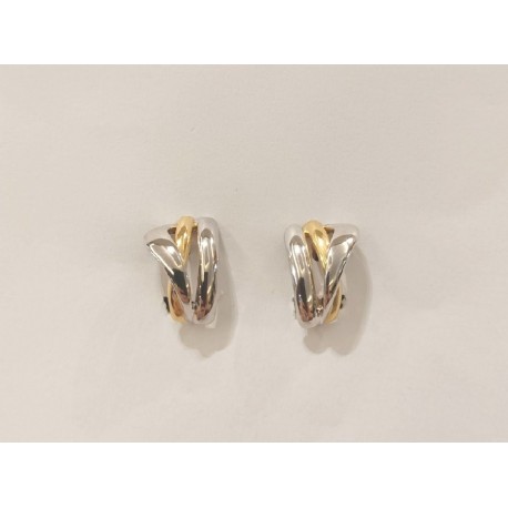 PENDIENTES BICOLOR ORO CON CIERRE OMEGA