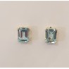 PENDIENTES ORO RECTANGULAR CON TOPACIO AGUAMARINA
