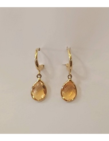 PENDIENTES ORO CON TOPACIO CARAMELO