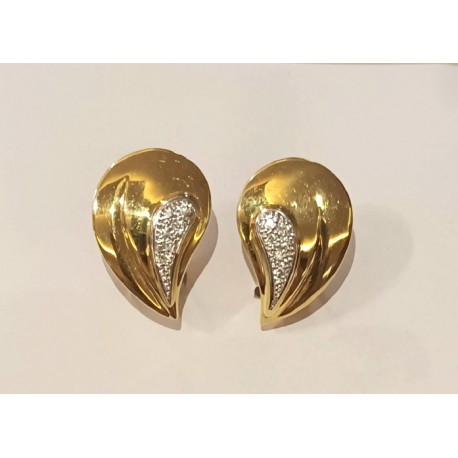 PENDIENTES ORO Y GOTA DE AGUA CON BRILLANTES