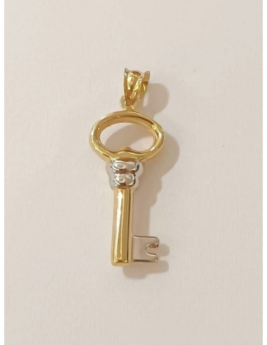 COLGANTE ORO LLAVE BICOLOR