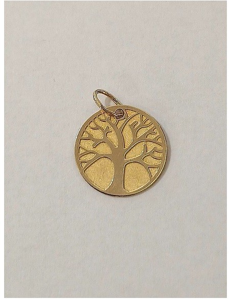 COLGANTE ORO AMARILLO ÁRBOL DE LA VIDA MATE