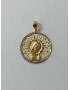 MEDALLA VIRGEN NIÑA ORO BICOLOR 2