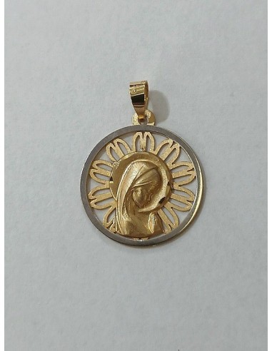 MEDALLA VIRGEN NIÑA ORO BICOLOR