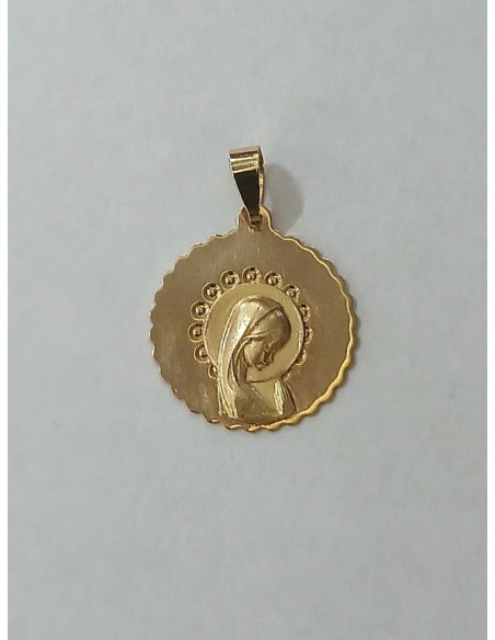 MEDALLA ORO REDONDA VIRGEN NIÑA