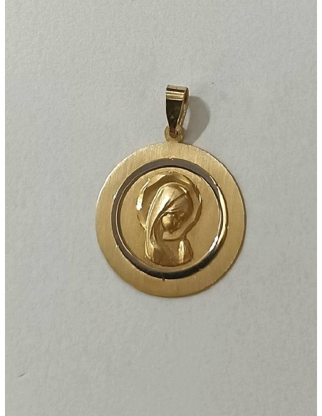 MEDALLA VIRGEN NIÑA REDONDA MATE