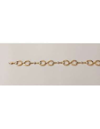 PULSERA ORO BICOLOR DE ESTRIBOS