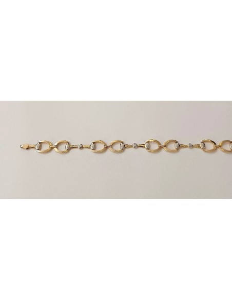 PULSERA ORO BICOLOR DE ESTRIBOS