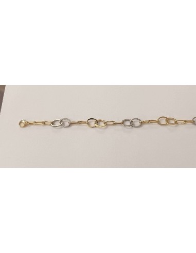PULSERA ORO BICOLOR ESLABONES