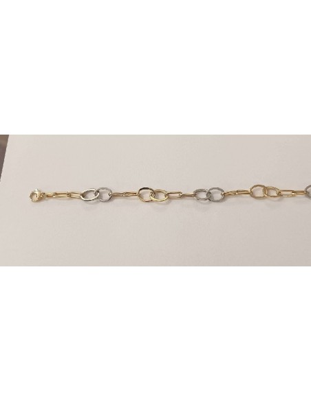 PULSERA ORO BICOLOR ESLABONES