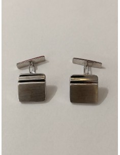 GEMELOS ORO CUADRADOS MATE/BRILLO 2