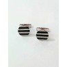 GEMELOS ORO BL BRILLANTES Y ONIX 0.22CTS