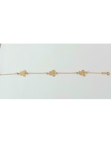 PULSERA ORO MARIPOSAS CON BOLITAS