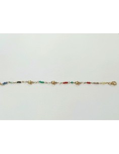 PULSERA ORO NIÑA CON PIEDRITAS DE COLORES Y ESTREL 2