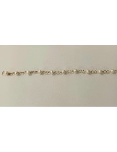 PULSERA ORO NIÑA COMUNION PERLA DOBLE ARO  2
