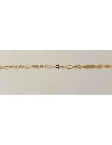 PULSERA ORO ESTRELLA CON CHAPA