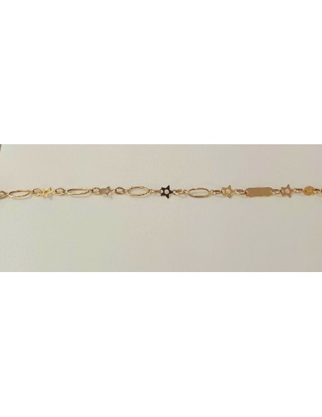 PULSERA ORO ESTRELLA CON CHAPA