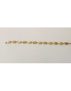 PULSERA ORO ESLABONES MATE Y BRILLO 2