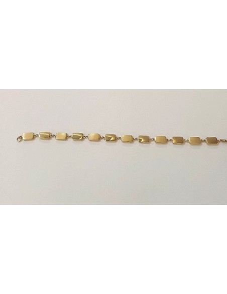 PULSERA ORO ESLABONES MATE Y BRILLO
