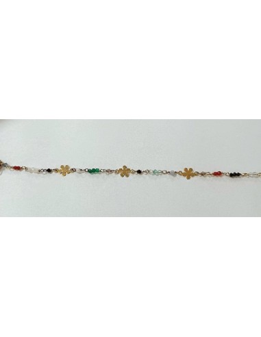 PULSERA NIÑA OR.AMARILLO CON PIEDRITAS DE COLORES