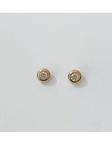PENDIENTES CHATON DIAMANTES Y ORO BLANCO