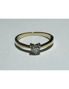 SOLITARIO ORO Y DIAMANTE CORAZON 2