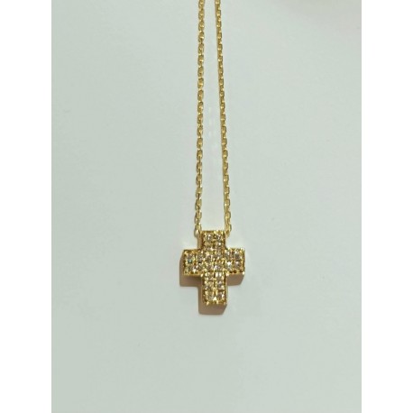 CRUZ ORO AMARILLO CON DIAMANTES