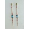 PENDIENTES OR LARGOS CON PERIDOTO Y TURMALINAS