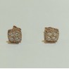 PENDIENTES CUADRADOS ORO ROSA Y DIAMANTES