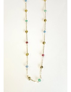 GARGANTILLA ORO CON PIEDRAS DE COLOR DE 42 CM 2