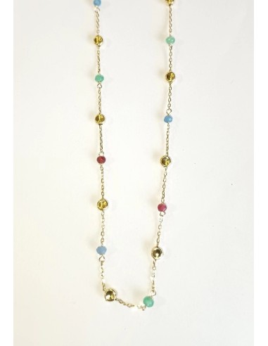 GARGANTILLA ORO CON PIEDRAS DE COLOR DE 42 CM