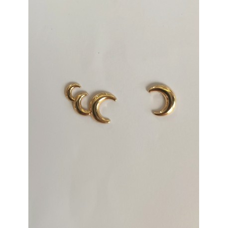 PENDIENTES ORO 3 LUNAS DESIGUAL