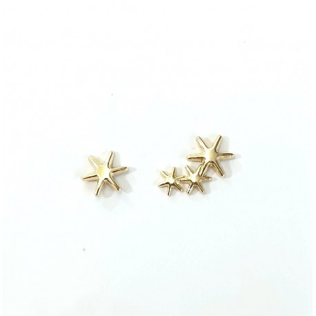 PENDIENTES ESTRELLAS ORO DESIGUAL SIMPLE TREPADOR