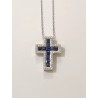 CRUZ ORO CON ZAFIRO Y DIAMANTES