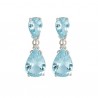 PENDIENTES ORO AGUAMARINA Y BRILLANTES